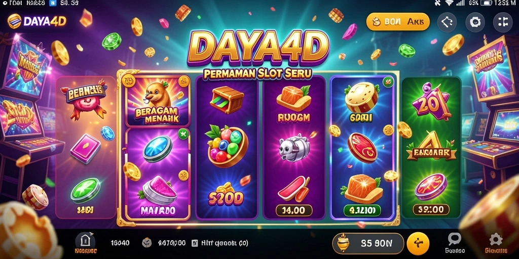 Tampilan gameplay Slot DAYA4D yang penuh warna dan menegangkan.