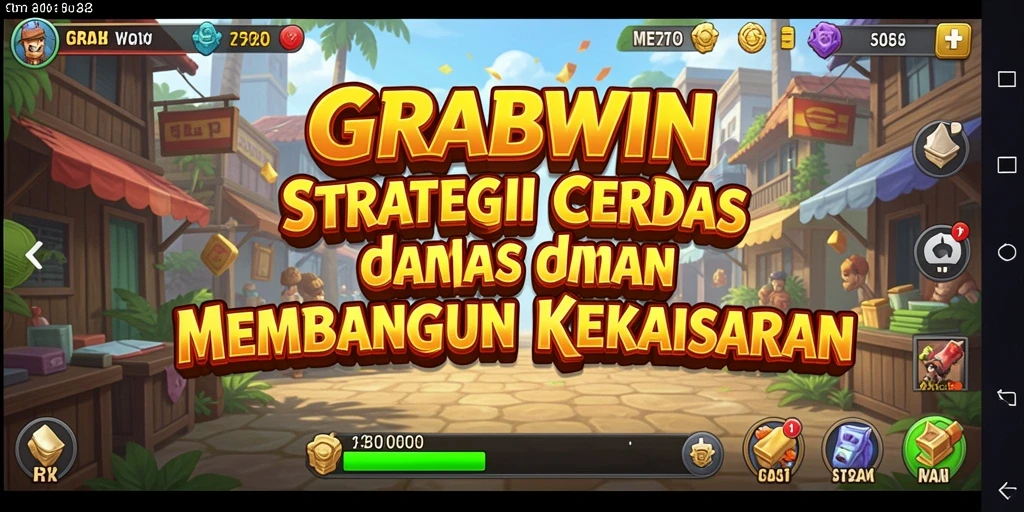 Tangkapan layar gameplay GRABWIN yang menampilkan strategi pertempuran yang intens.