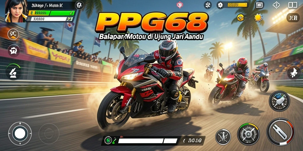 Screenshot PGG68 menampilkan balapan motor yang mendebarkan dan grafis yang mengesankan.