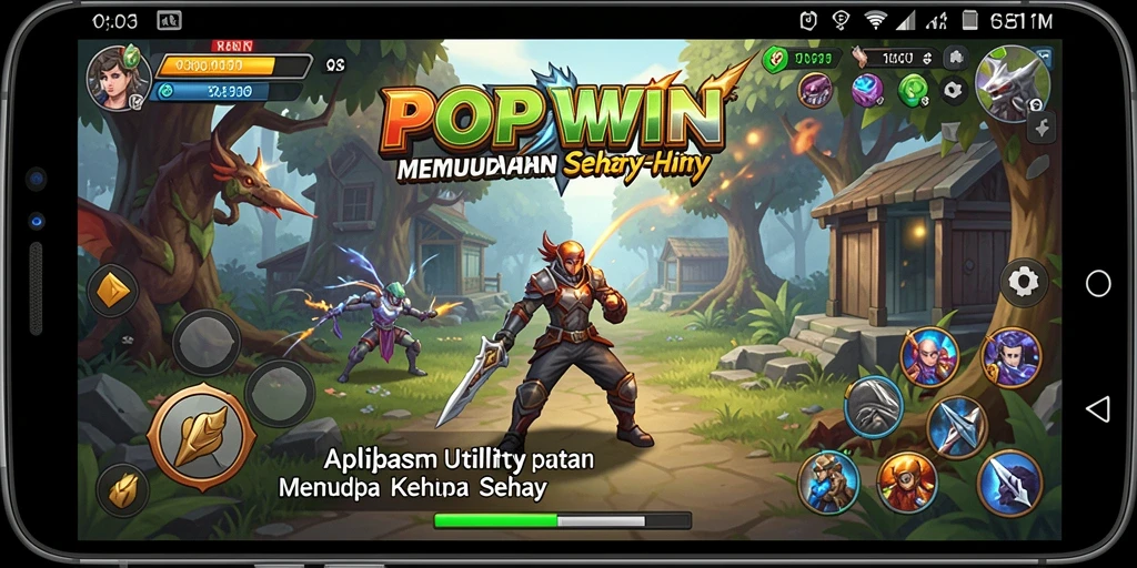 Screenshot POPWIN menampilkan antarmuka pengguna yang intuitif dan fitur-fitur aplikasi Utility.