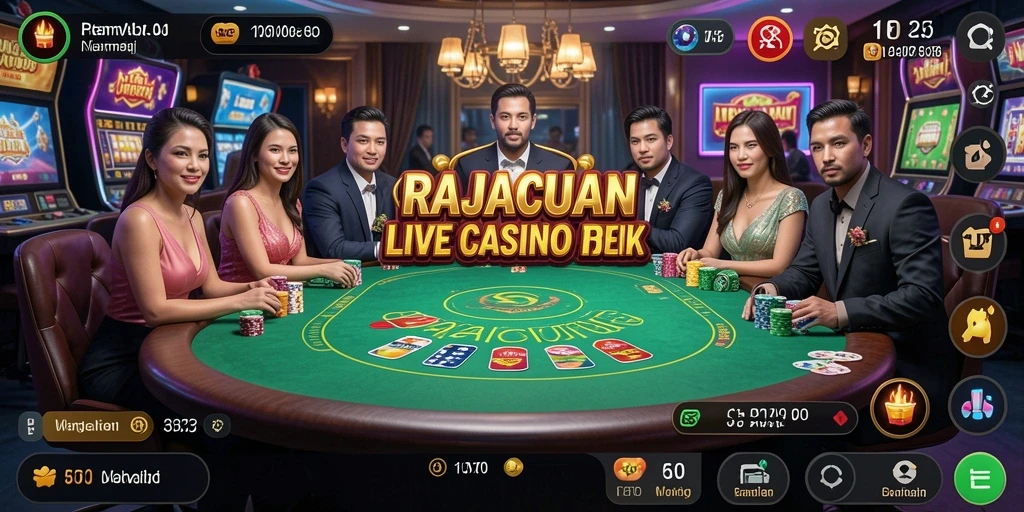 Tampilan gameplay menarik di RAJACUAN dengan dealer langsung.