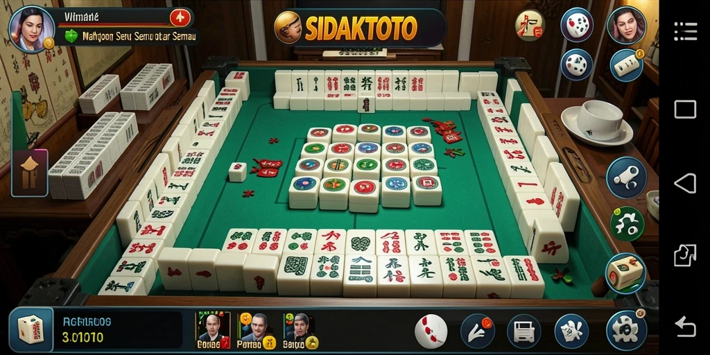 Tampilan gameplay menantang dalam SIDAKTOTO dengan elemen Mahjong.