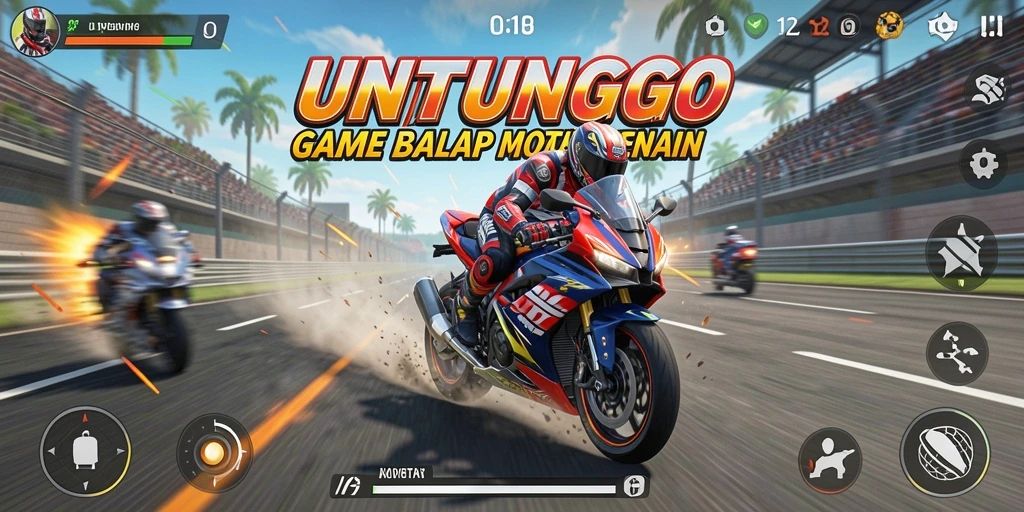 Gameplay UNTUNGGO yang memukau dalam aksi balap motor.